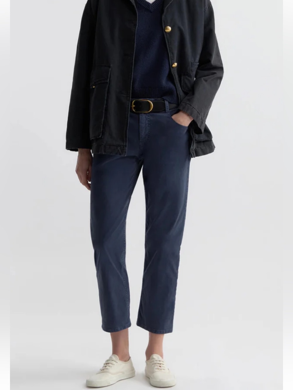Nili Lotan Deep Blue 111/88 80NL Garment Dyed Ankle Pants